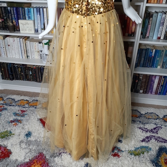JJ's House Sweetheart Floor Length Tulle Prom Dress With Sequins Z12 - Picture 7 of 13